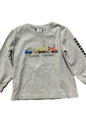 Toddler Boy Grey Long Sleeve Shirt Digging Chatham Cape Cod Size 3T